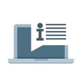 Internship laptop info icon flat isolated vector