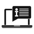 Internship laptop info icon, simple style