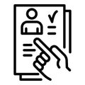 Internship paper icon, outline style