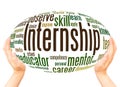 Internship word cloud hand sphere concept Royalty Free Stock Photo