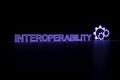 INTEROPERABILITY neon concept self illumination background Royalty Free Stock Photo