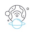 interplanetary network line icon, outline symbol, vector illustration, concept sign