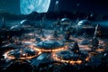 interplanetary settlement where people live and work in a fictional space city.