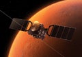 Interplanetary Space Station Orbiting Planet Mars Royalty Free Stock Photo