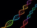 Interplay of Colorful DNA Strands on Black AI Generated