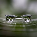 Interplay between the delicate web and the water droplet, empha Royalty Free Stock Photo