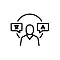 Black line icon for Interpretation, explanation and translator Royalty Free Stock Photo