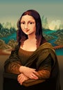 Interpretation of Mona Lisa, painting by Leonardo da Vinci