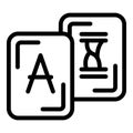 Interpreter cards icon outline vector. Translate app