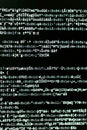 Interpreter of software in error reads the wrong code so the software does not work. Software error and ruined code, program that
