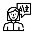 Interpreter woman job line icon vector illustration Royalty Free Stock Photo
