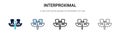 Interproximal icon in filled, thin line, outline and stroke style. Vector illustration of two colored and black interproximal