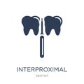 Interproximal icon. Trendy flat vector Interproximal icon on white background from Dentist collection