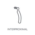 Interproximal linear icon. Modern outline Interproximal logo con