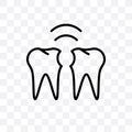 Interproximal vector linear icon isolated on transparent background, Interproximal transparency concept can be used for web and mo