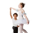 Interracial children dancing together