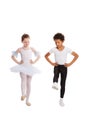 Interracial children dancing together