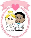 Interracial couple bride and groom