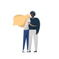 Interracial couple vector illustration. Mixed race relationship