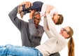 Interracial family is having fun. Royalty Free Stock Photo