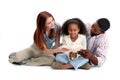Interracial Family Reading Together Royalty Free Stock Photo