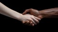Interracial Hands Clasped in a Firm Handshake Royalty Free Stock Photo