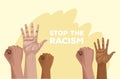 Interracial hands stop racism campaign