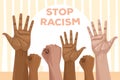 Interracial hands stop racism campaign