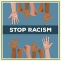 Interracial hands stop racism campaign