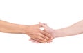 Interracial handshake as a symbol of friendship, partnership and unity Royalty Free Stock Photo