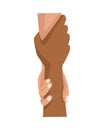 Interracial handshake human isolated icon