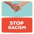 Interracial handshake stop racism campaign