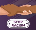 Interracial handshake stop racism campaign