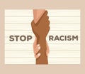 Interracial handshake stop racism campaign