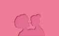 Interracial lesbian women couple paper cut