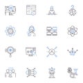 Interrelation line icons collection. Connection, Link, Bond, Relationship, Mutualism, Association, Correspondence vector