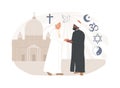Interreligious dialogue isolated concept vector illustration.