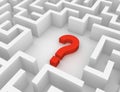 Interrogation mark inside labyrinth Royalty Free Stock Photo