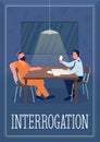 Interrogation poster flat vector template