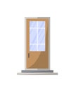 Interroom door isolated icon in flat style Royalty Free Stock Photo