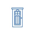 Interroom door line icon concept. Interroom door flat  vector symbol, sign, outline illustration. Royalty Free Stock Photo