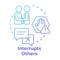 Interrupts others blue gradient concept icon Royalty Free Stock Photo