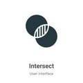 Intersect vector icon on white background. Flat vector intersect icon symbol sign from modern user interface collection for mobile