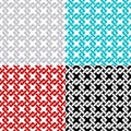 Intersected chain squares seamless pattern set Royalty Free Stock Photo