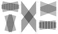 Intersected, crossing moire lines element, pattern