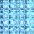 Intersected, interweaved irregular lines, stripes blue grid pattern. Interlocking, weaved curvy and jagged lines, stripes. Tweaked