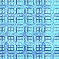 Intersected, interweaved irregular lines, stripes blue grid pattern. Interlocking, weaved curvy and jagged lines, stripes. Tweaked