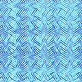 Intersected, interweaved irregular lines, stripes blue grid pattern. Interlocking, weaved curvy and jagged lines, stripes. Tweaked Royalty Free Stock Photo