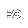 Intersecting Arrows line icon