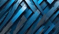 Intersecting blue stripes with a brushstroke texture create a dynamic, layered pattern.